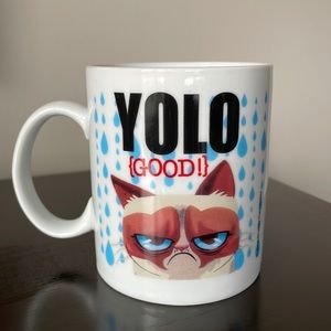 GANZ grumpy cat coffee mug, YOLO (GOOD)